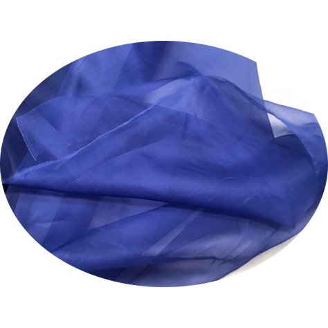 Tissu Organza De Soie Bleu Indigo Au Mètre Couture.