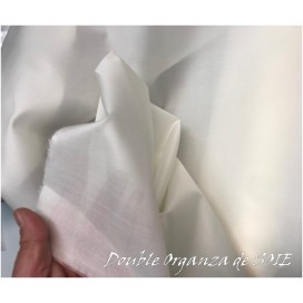 Double Organza De Soie Ivoire Au Mètre Couture.