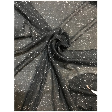 Tissu Résille Lycra Fine Impression pois Couture au Mètre