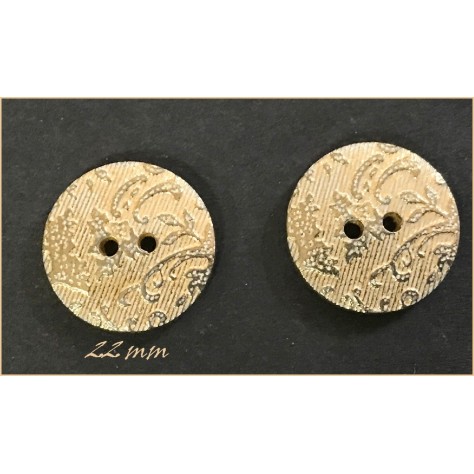 Bouton Doré Couture Diamètre 22 mm.