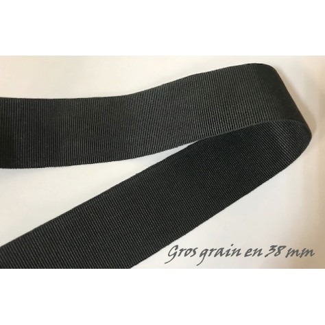 Gros Grain Noir Uni En 38 mm A Coudre Pour Chapeaux, Loisirs Créatifs Et Décorations.