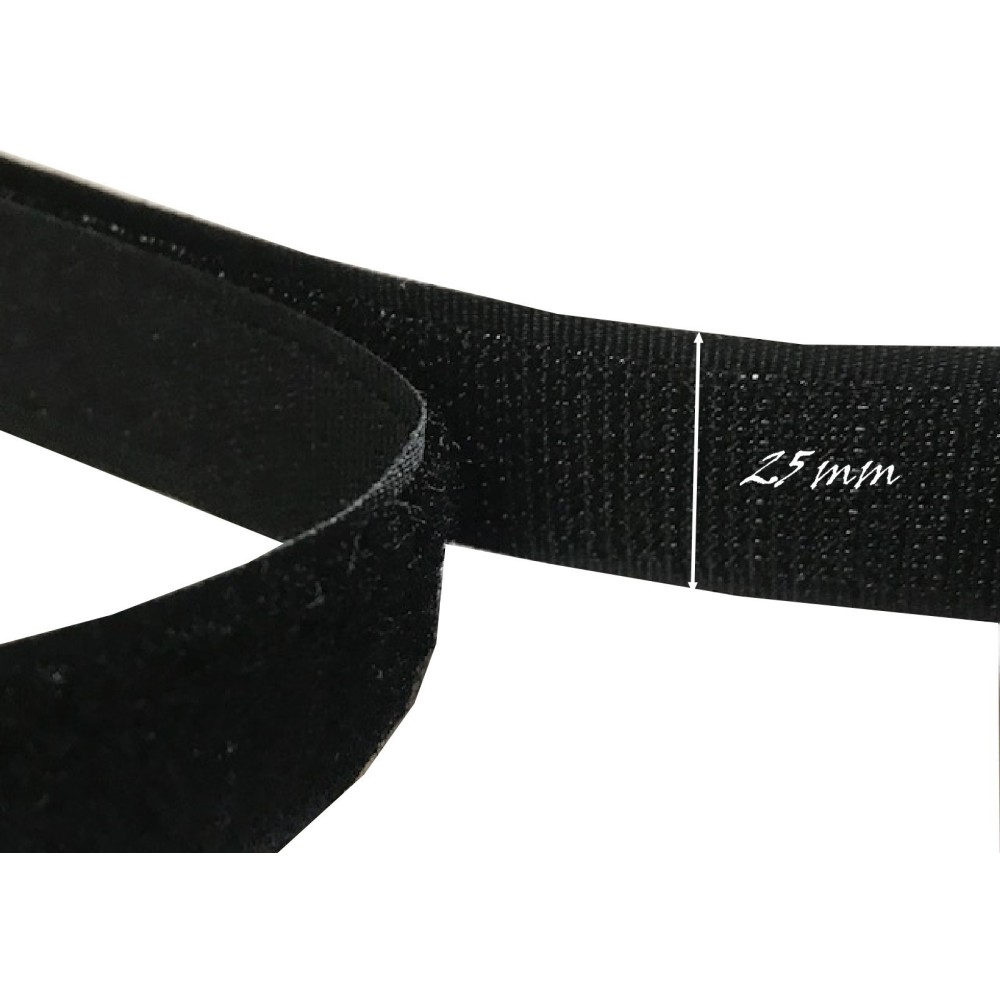 Velcro à coudre en bande Scratch en 25  mm Noir