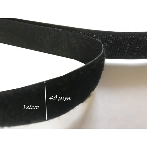 Velcro  à coudre en bande Scratch en 40 mm Noir, bande auto agrippante