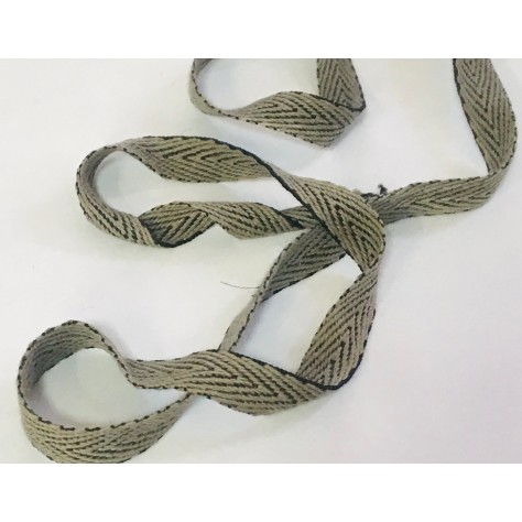 Ruban Sergé Coton Gris En 10 mm A Coudre Pour Loisirs Créatifs Et Décorations.