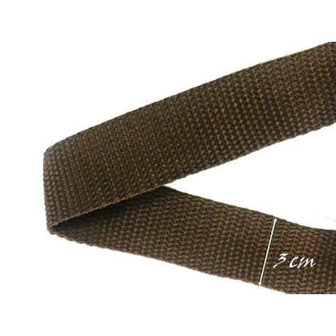 Sangle Au Mètre En 25 mm Marron A Coudre Pour Ceintures Et Sacs.