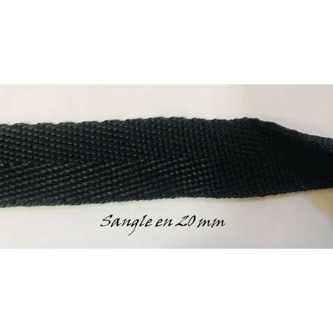 Sangle Noir En 20 mm Polypropylène Au Mètre Pour Ceintures Et Sacs.