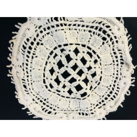 Patch Rond En Guipure Ivoire à Coudre pour Lingerie, Bustier, et Customisations.