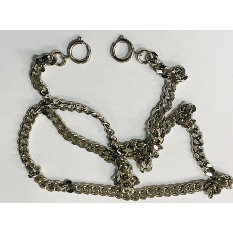 CHAÎNETTE ANSE À MAILLON ET MOUSQUETON 80 CM ARGENTÉ, Chaine Gourmette Argenté Pour sacs, décorations et Customisations.