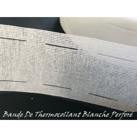 Bande De Thermocollant Blanche Perforé Pour Ceintures Vendu Au Mètre