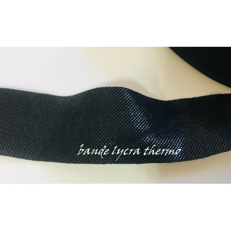 Bande De Thermocollant En Tissu maille Lycra Noir Pour Vêtements Stretch