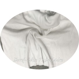 Tissu Bord-Côte Tubulaire en jersey coton blanc au mètre