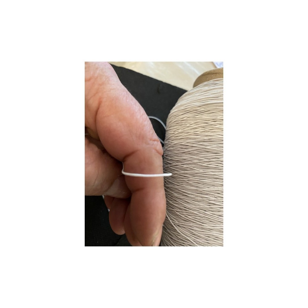 Cordon Fil Elastique  BLANC  En 1 mm par bobine de 3000 mètres A Coudre Pour Loisirs Créatifs.