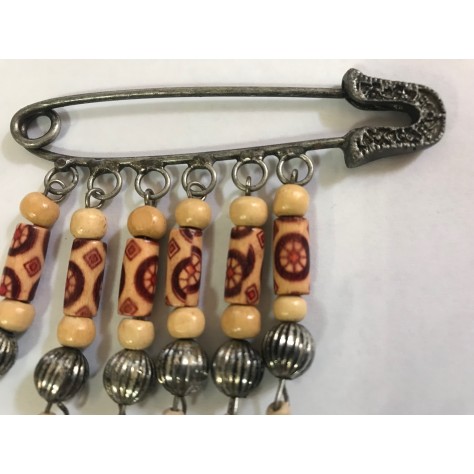 50 Broches  Pour Femme En Epingle à Nourrice Argent Orné de perles en bois et perles argentés Pour La Décorations.