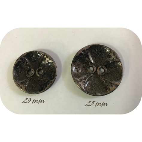 Bouton Couture Bronze en 25 mm en forme de cuvette Pour Customisations.