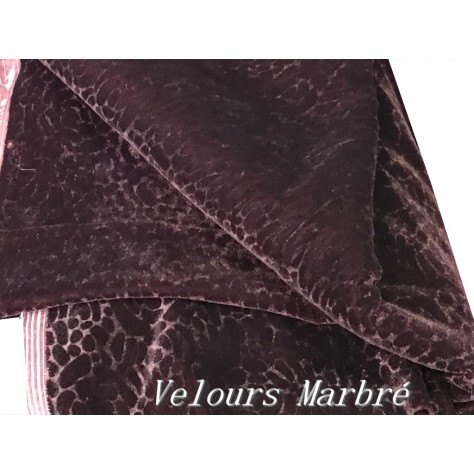 Tissu Velours Marbré marron au mètre, Symbole de Raffinement
