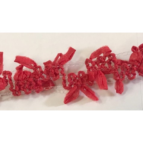 Galon Rouge Fantaisie au mètre : ajoutez une touche de charme à vos créations