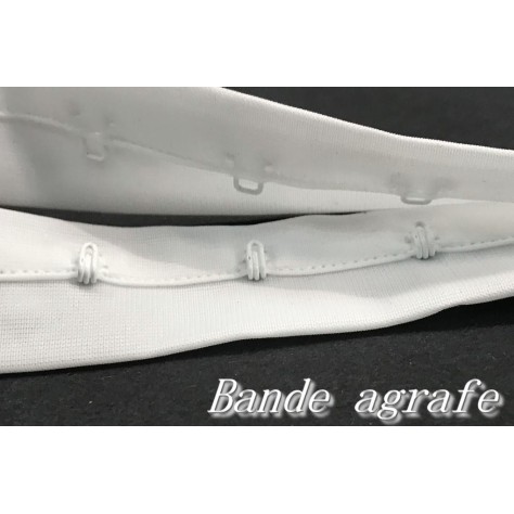 Bande Agrafes Sur Tulle Résille Blanc Au Mètre En Tissu A Coudre, Pour Mariage, Agrafages corsets, Lingerie.