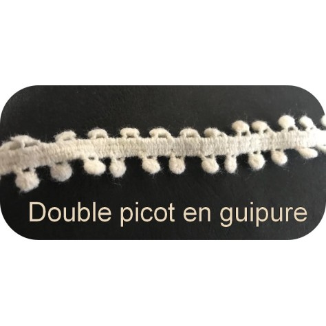 Picot Ecru En Guipure, Double picot Au Mètre : Élégance en guipure
