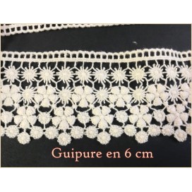 guipure en 6 cm écru au mètre : Créez avec élégance