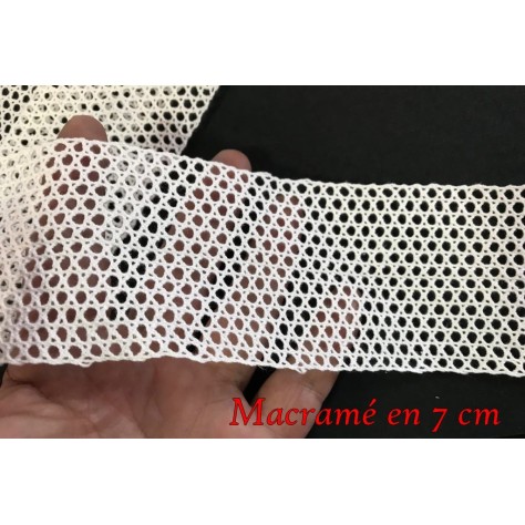 Macramé Blanc de 70 mm :"Filet de Macramé Blanc en Forme de 7 cm : Élégance aérienne pour vos Créations Décoratives"