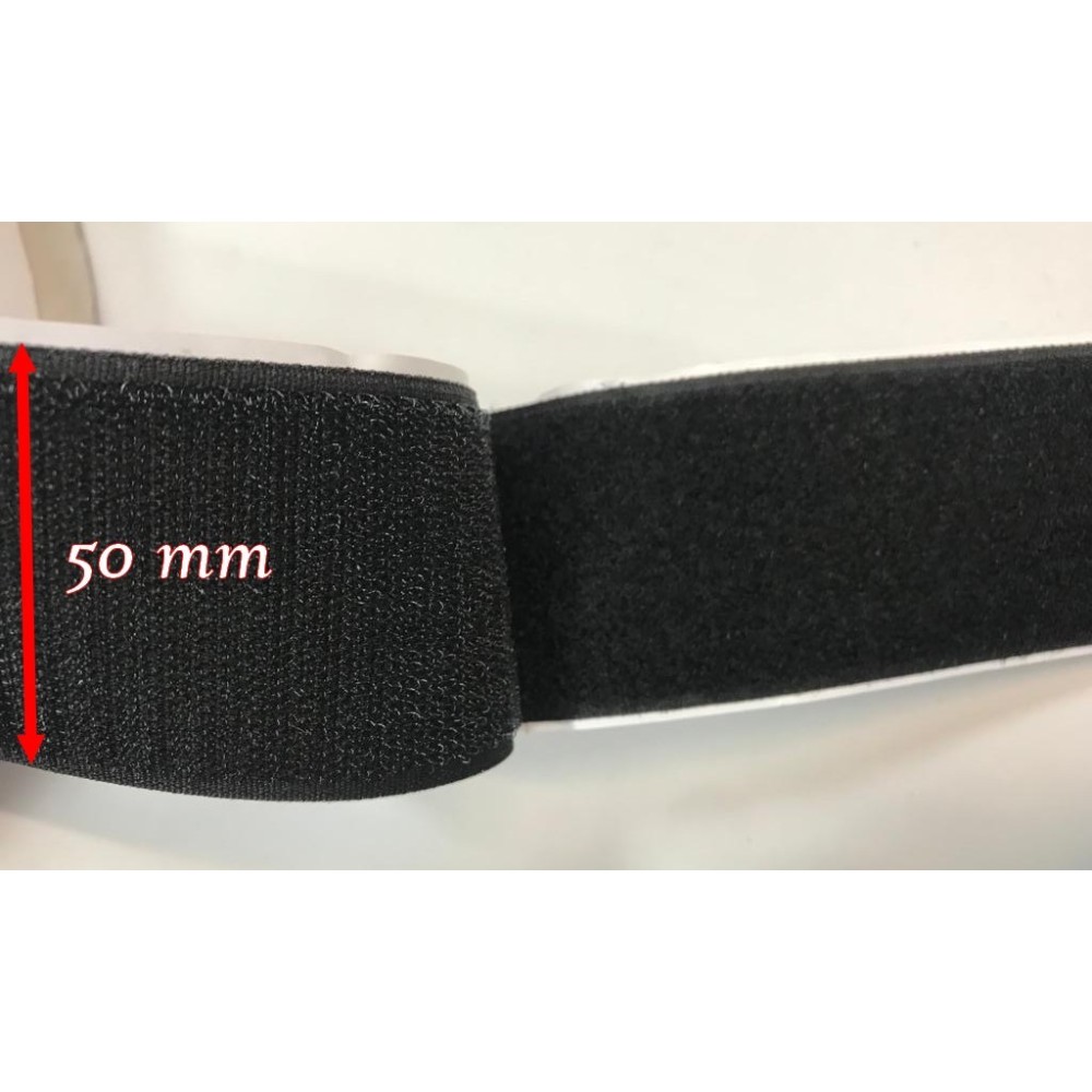 25 m de Velcro en 50 mm à coudre en bande Scratch Noir