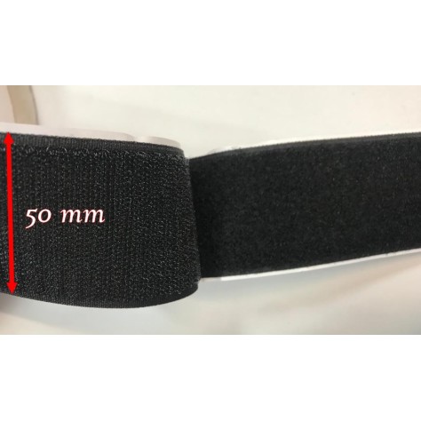 Velcro Scratch auto adhessif en 50 mm noir,  bande Scratch autocollante Noir