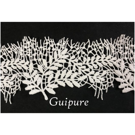 Guipure fine en 5 cm blanche au mètre : Transformez vos créations