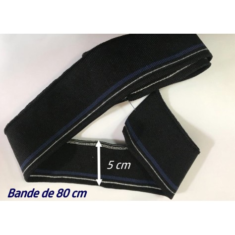 Bord-côte noir et marine avec un  imprimé en fil argenté pour des finitions audacieuses