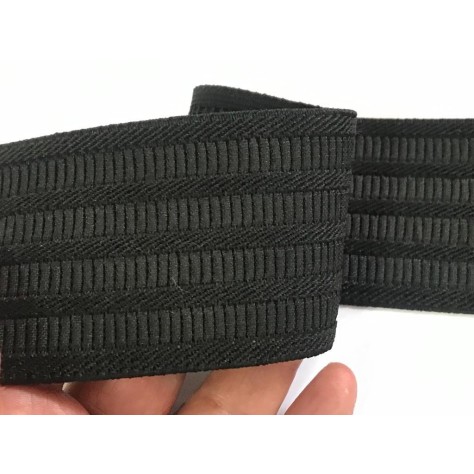 Élastique plat brodé noir en 6 cm pour des créations remarquables