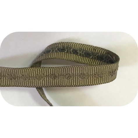 "Ruban Gros grain marron en 10 mm imprimé : Élégance et style pour vos projets créatifs !"