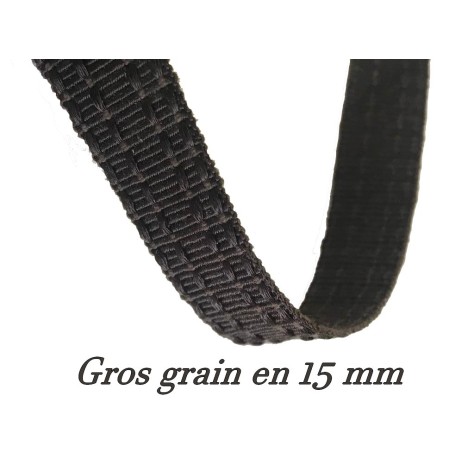 Ruban gros grain marron de 15 mm : l'accessoire parfait pour vos projets de couture.