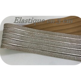 Elastique Argenté plat En 5 Cm Au Mètre A Coudre  Pour Ceintures Loisirs Créatifs La Customisations.
