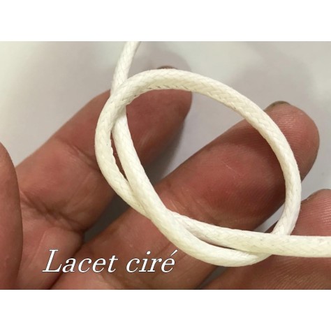 Cordon Lacet Ciré Au Mètre Blanc pour Loisirs Créatifs