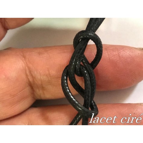 Cordon Lacet Ciré Au Mètre noir pour Loisirs Créatifs