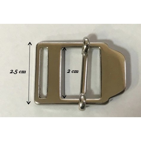 Boucle Coulissante en Métal argenté : 2,5 cm d'Élégance Argenté"