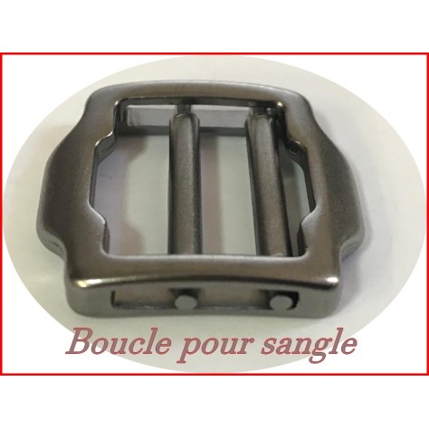 Boucle Coulissante en mètal en 2 cm Multi-Usage couleur gris foncé - canon de fusil