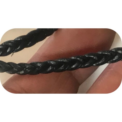 Ruban Tressé En Simili Cuir Noir  A Coudre Pour Loisirs Créatifs Et Décorations.