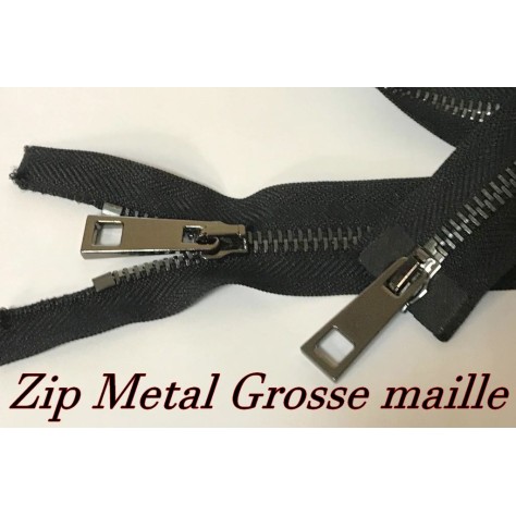 zip Fermetures à Glissière en Métal à Grosse Maille en 50 cm de Qualité pour Vos Projets de Couture et Accessoires