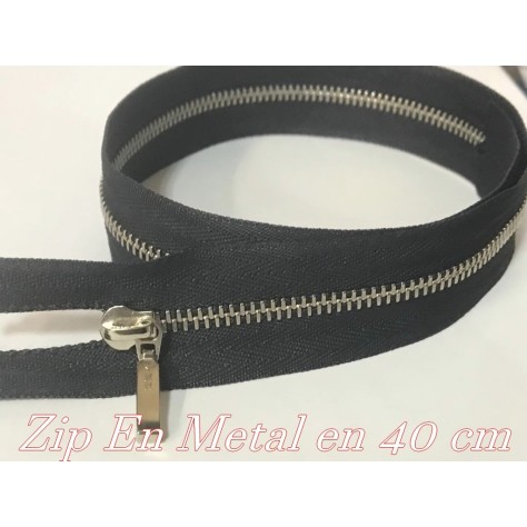 Zip Métal YKK élégante Fermeture A Glissière Métal Maille Fine argenté En 40 Cm belu marine