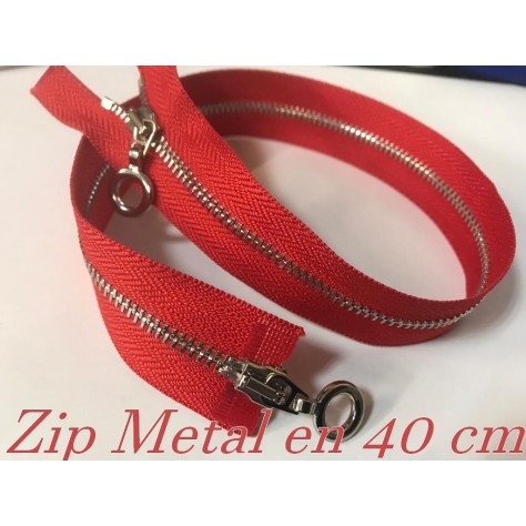 Zip Métal élégante Fermeture A Glissière Métal Maille Fine argenté En 40 Cm Fuschia : Polyvalence et Élégance