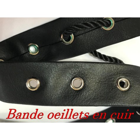 "Ruban Œuillet en Véritable Cuir Noir : Style et Fonctionnalité pour Vos Projets"