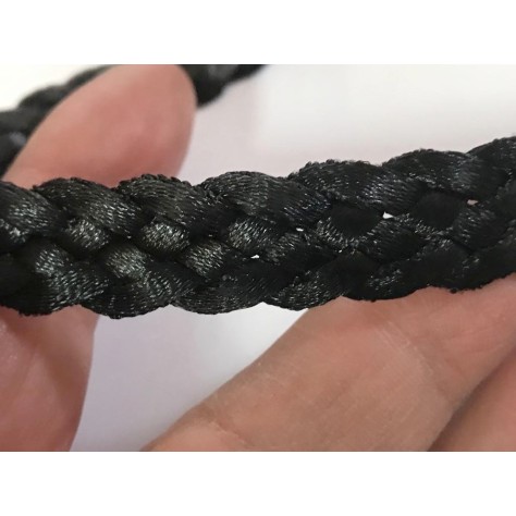 Ruban Tressé En aspect  Simili Cuir Noir  A Coudre Pour Loisirs Créatifs Et Décorations.