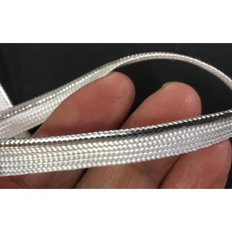 Passepoil Blanc Et Argent 10 mm avec Bourrelet de 2 mm : Élégance Assurée pour Vos Projets