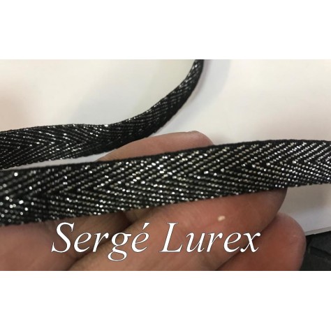 Ruban Sergé Lurex Noir En 10 mm  Coudre : Sublimez Vos Créations
