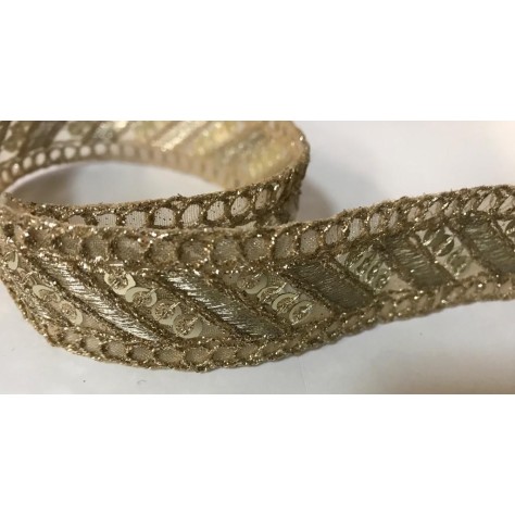 copy of Ruban Brodé Doré OR orné de Sequins doré Pour Décorations Caftans Ceintures Et Customisations.