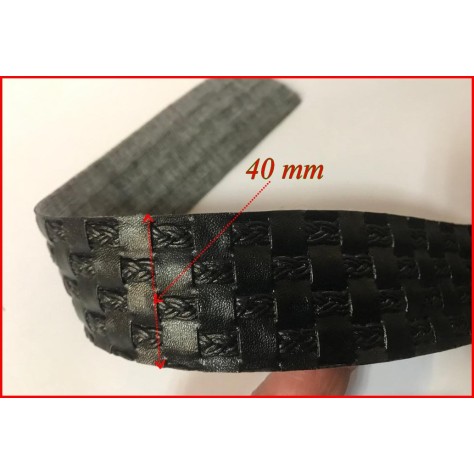 Ruban Simili Cuir Noir Mat En 40 mm Fantaisie Au Mètre - Sangle - Ance pour sacs