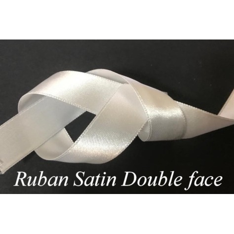 Ruban Satin Blanc en 20 mm Au Mètre Double Face A Coudre Pour La Décoration Et Loisirs Créatifs