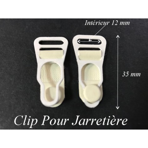 Clip Blanc pour jarretière,  Clip en mètal Pour Jarretelles idéal Pour Lingerie Féminine.