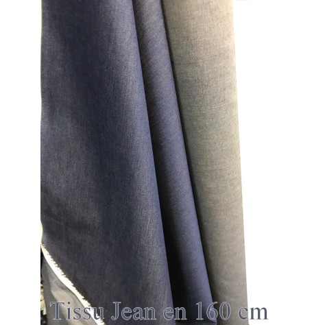 Tissu jeans Brut Epais Bleu au mètre