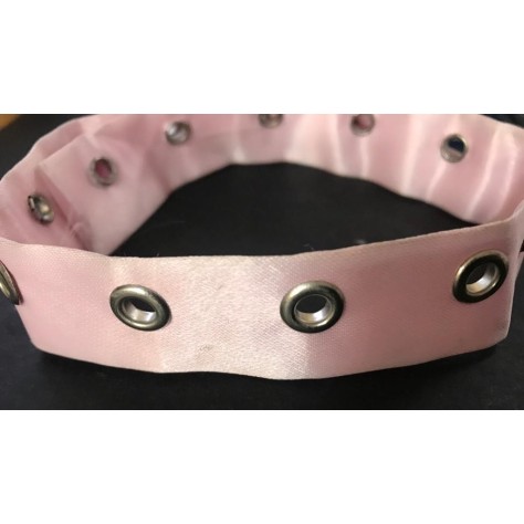 Bande à Oeuillet En Satin Rose A Coudre Pour Agrafage et Serrage